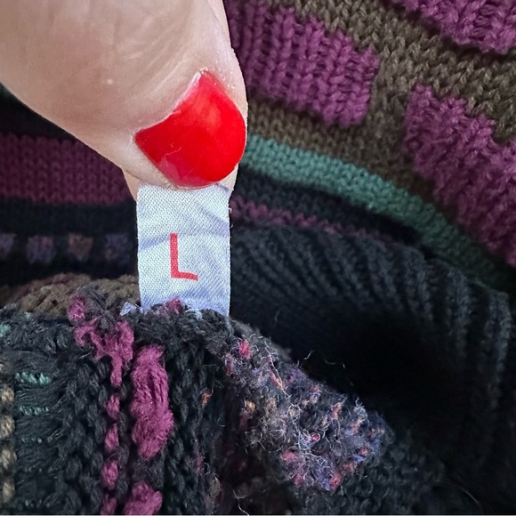 Vintage Reunion Menswear Grandpa 3D Textured Sweater Earthtones Cotton Made USA - Picture 6 of 10